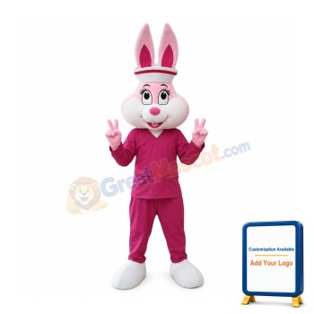 Lovely Lightweight Pink Rabbit Mascot Costume