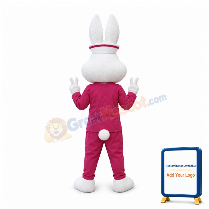Lovely Lightweight Pink Rabbit Mascot Costume