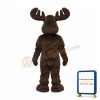 Happy Long Fur Moose Mascot Costume
