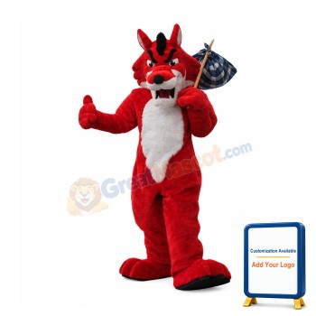 Fierce Red Wolf Mascot Costume