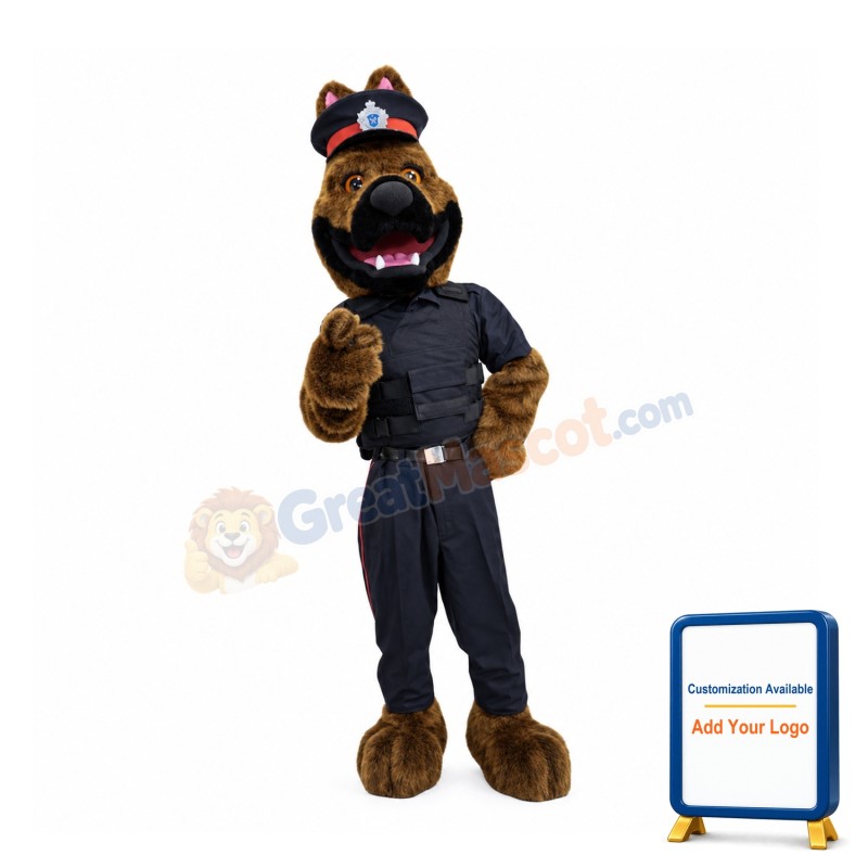 Friendly Police Dog Mascot Costume