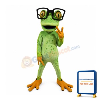 Glasses Frog Mascot Costume