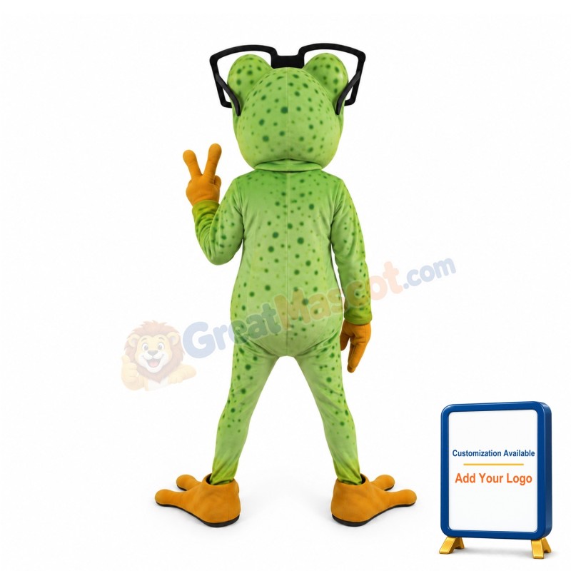 Glasses Frog Mascot Costume