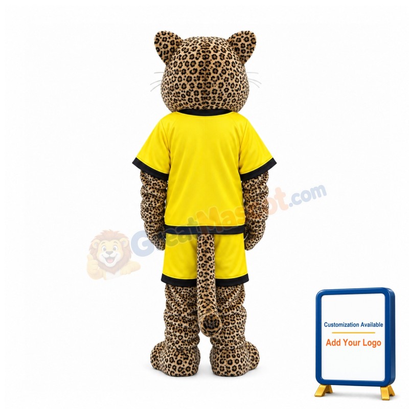 Friendly College Leopard Mascot Costume