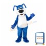 Friendly Blue Dog Mascot Costume