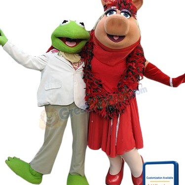 Kermit Frog and Miss Piggy Mascot Costume