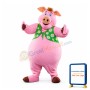 Pink Pig Boy Mascot Costume