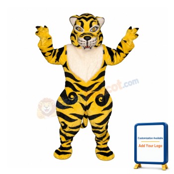 Fierce Lightweight Yellow Tiger Mascot Costume