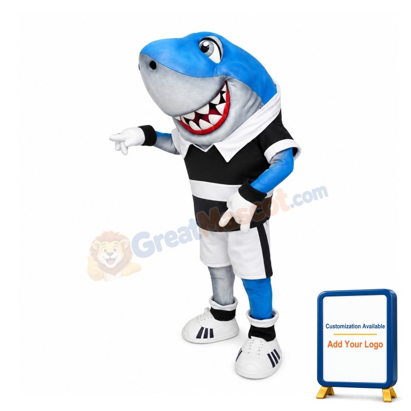 Sport Lightweight Blue Shark Mascot Costume