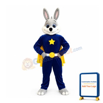 Friendly Rabbit Hero Mascot Costume