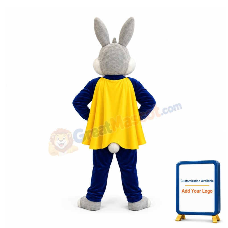 Friendly Rabbit Hero Mascot Costume