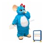 Friendly Blue Mouse Mascot Costume