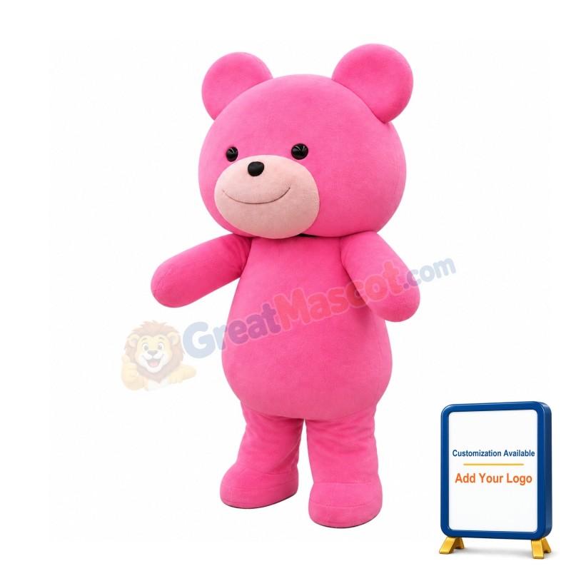 Lovely Pink Bear Mascot Costume