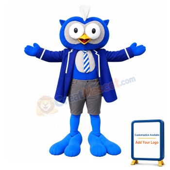 College Blue Owl Mascot Costume