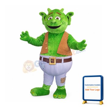 Friendly Green Monster Mascot Costume