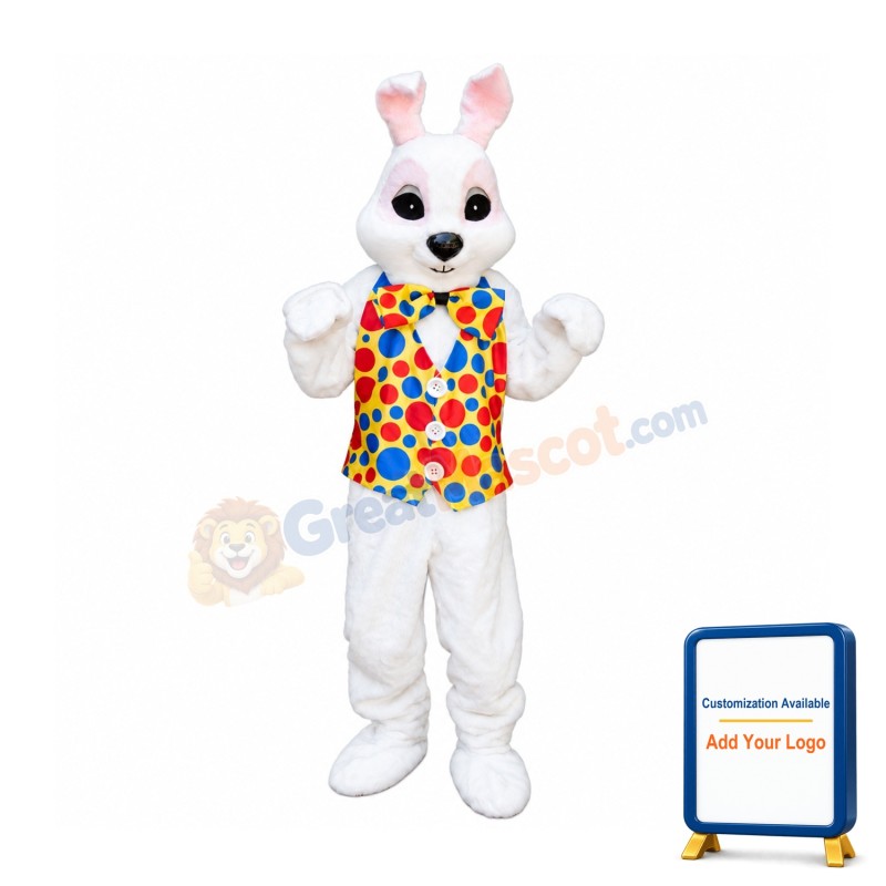 Friendly Realistic Easter Bunny Mascot Costume