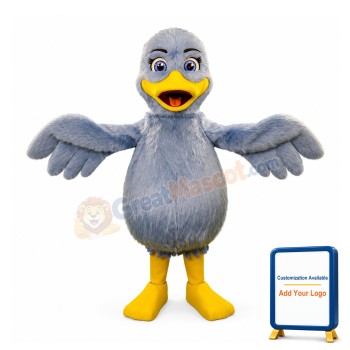 Friendly Blue Duck Mascot Costume