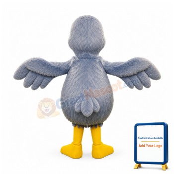 Friendly Blue Duck Mascot Costume