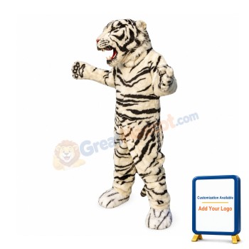 Fierce White Tiger Mascot Costume