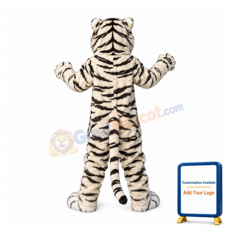 Fierce White Tiger Mascot Costume