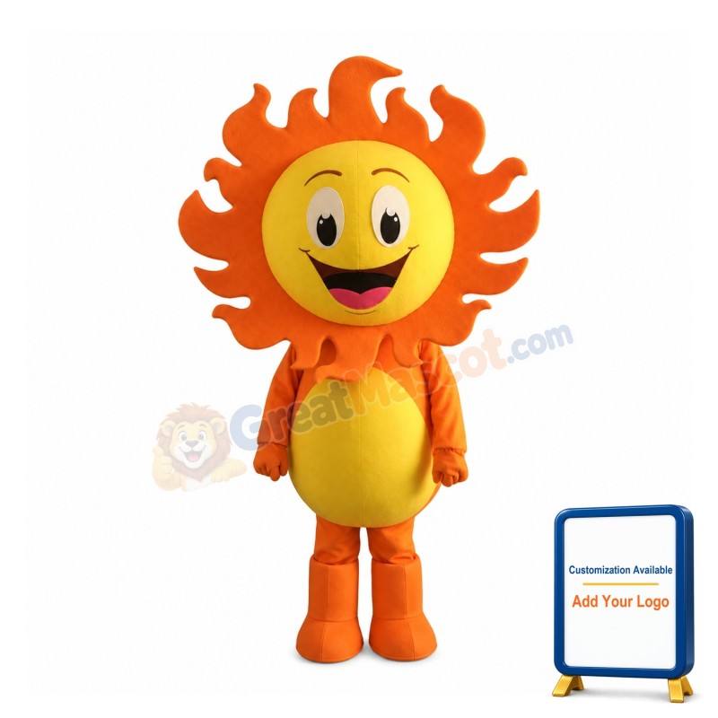 Friendly Lightweight Sun Mascot Costume
