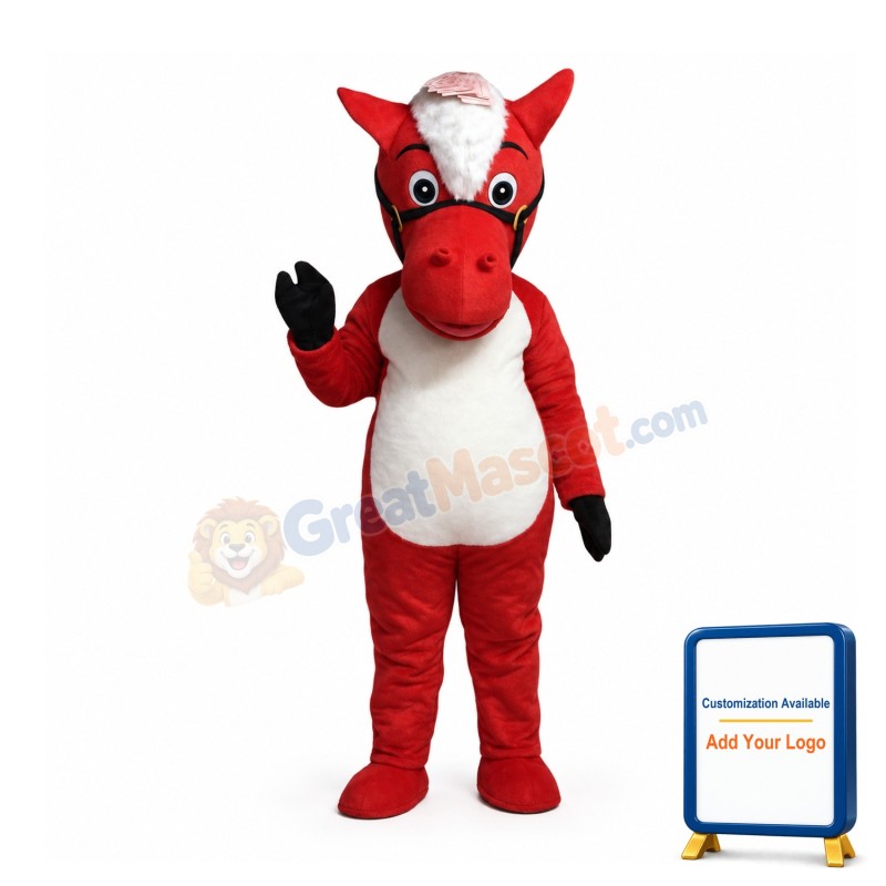 Affordable Red Horse Mascot Costume