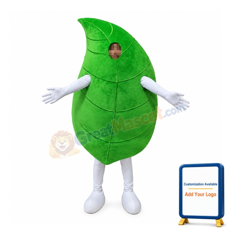 Green Leaf Mascot Costume