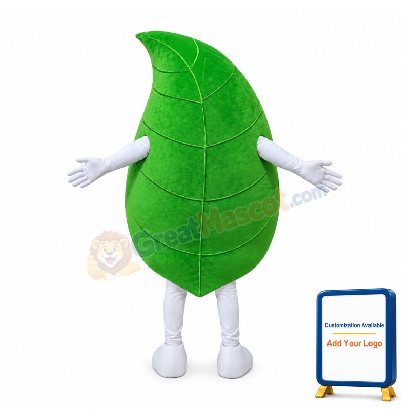 Green Leaf Mascot Costume