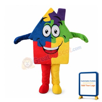 Building Block House Mascot Costume