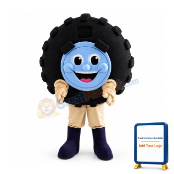 Smile Car Wheel Tire Mascot Costume