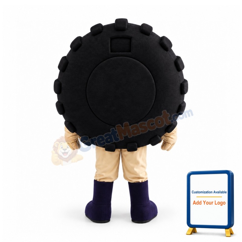 Smile Car Wheel Tire Mascot Costume