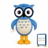 Friendly Lightweight Blue Owl Mascot Costume
