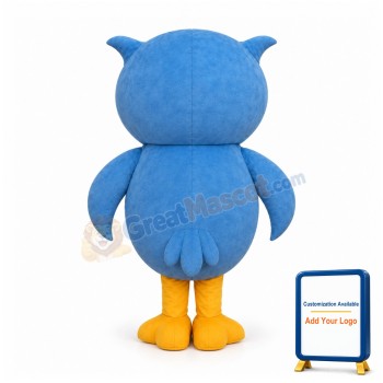 Friendly Lightweight Blue Owl Mascot Costume