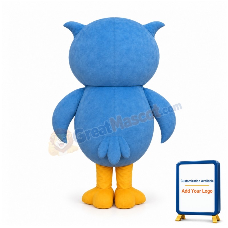 Friendly Lightweight Blue Owl Mascot Costume