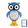 Friendly Lightweight Blue Owl Mascot Costume
