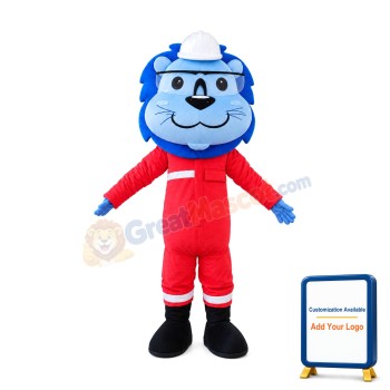 Affordable Blue Lion Mascot Costume