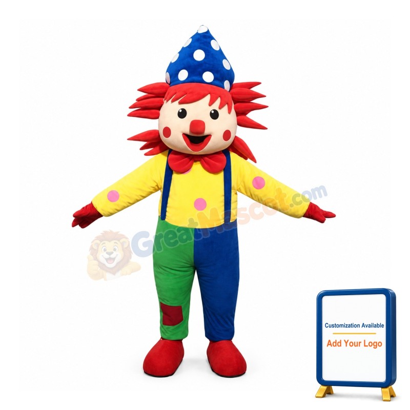 Colorful Clown Mascot Costume
