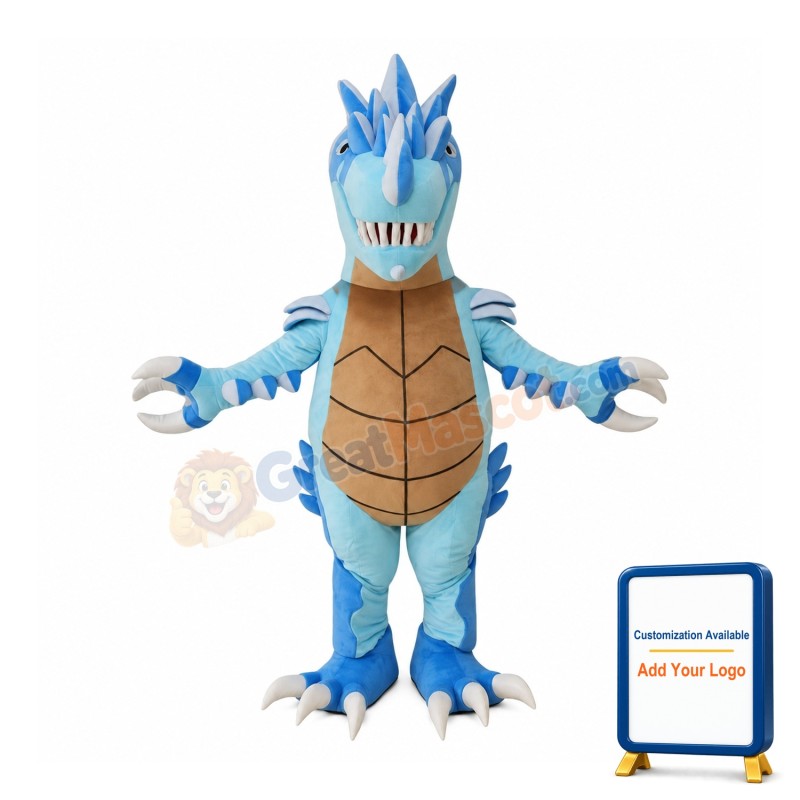 Blue Lightweight Dinosaur Mascot Costume