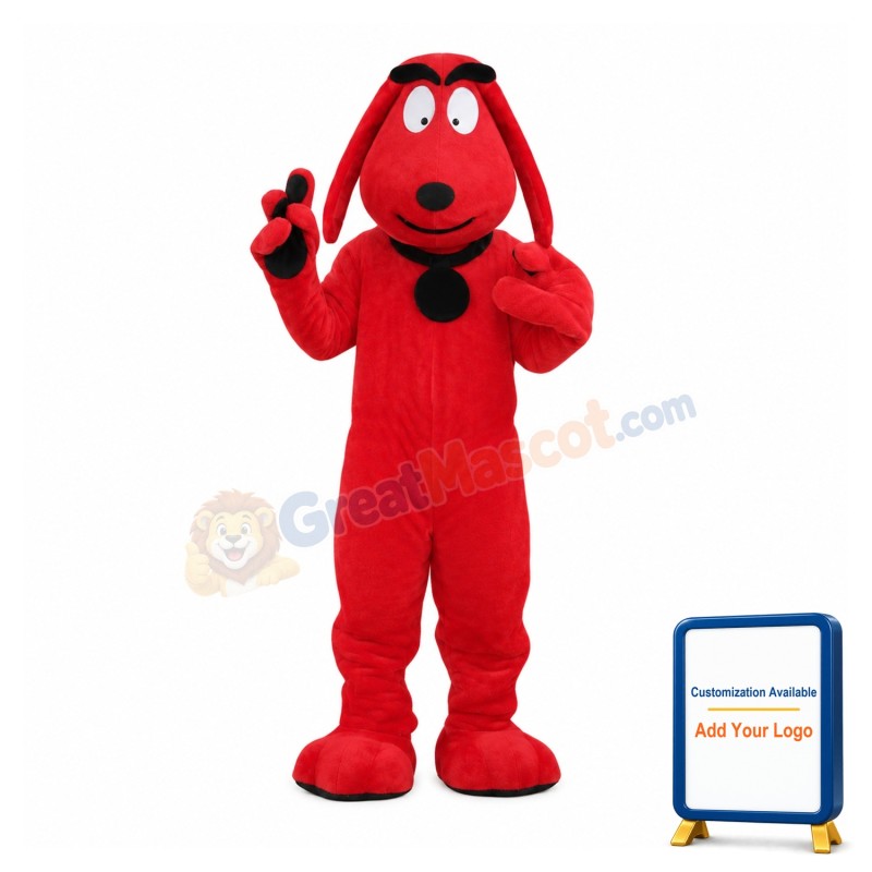 Lightweight Red Dog Mascot Costume