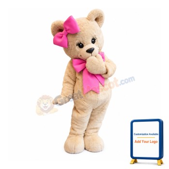 Happy Female Bear Mascot Costume