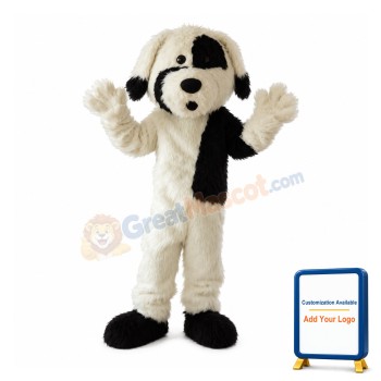 Lovely White & Black Dog Mascot Costume