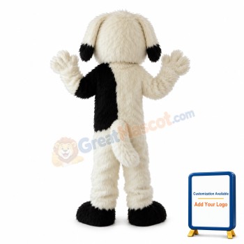 Lovely White & Black Dog Mascot Costume