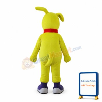 Happy Lightweight Yellow Dog Mascot Costume