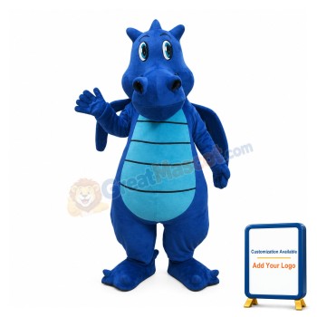 Dark Lightweight Blue Dragon Mascot Costume
