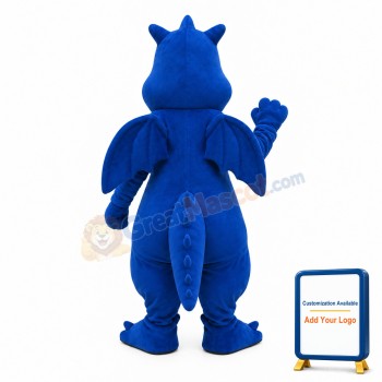 Dark Lightweight Blue Dragon Mascot Costume