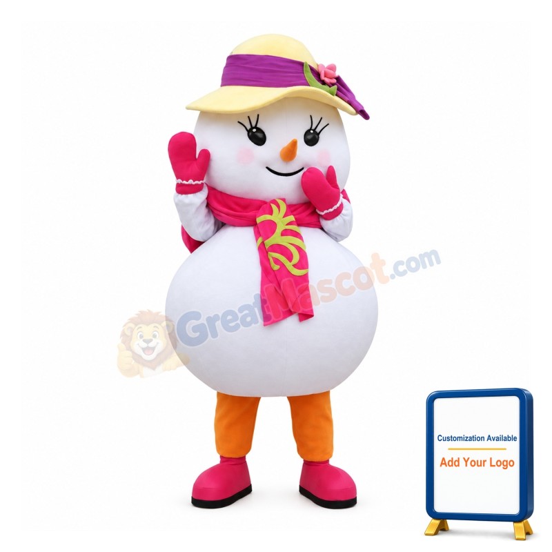 Christmas Snowman Baby Girl Mascot Costume