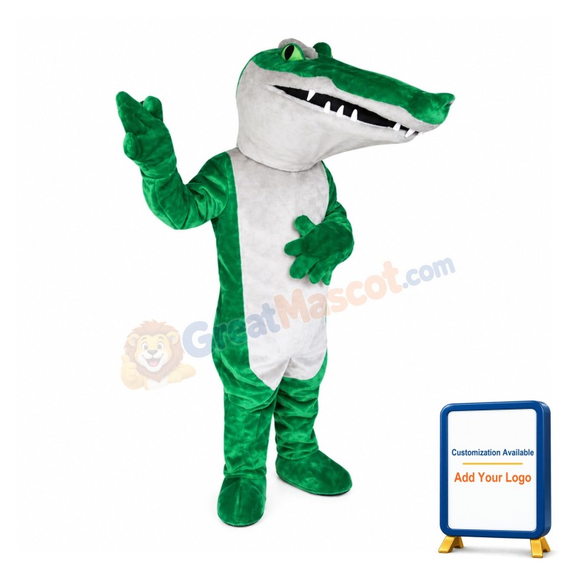 Green Deluxe Crocodile Mascot Costume