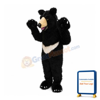 Friendly Realistic Black Bear Mascot Costume
