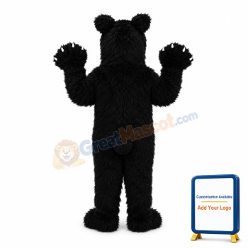 Friendly Realistic Black Bear Mascot Costume