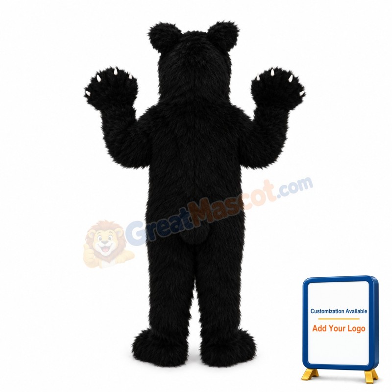 Friendly Realistic Black Bear Mascot Costume
